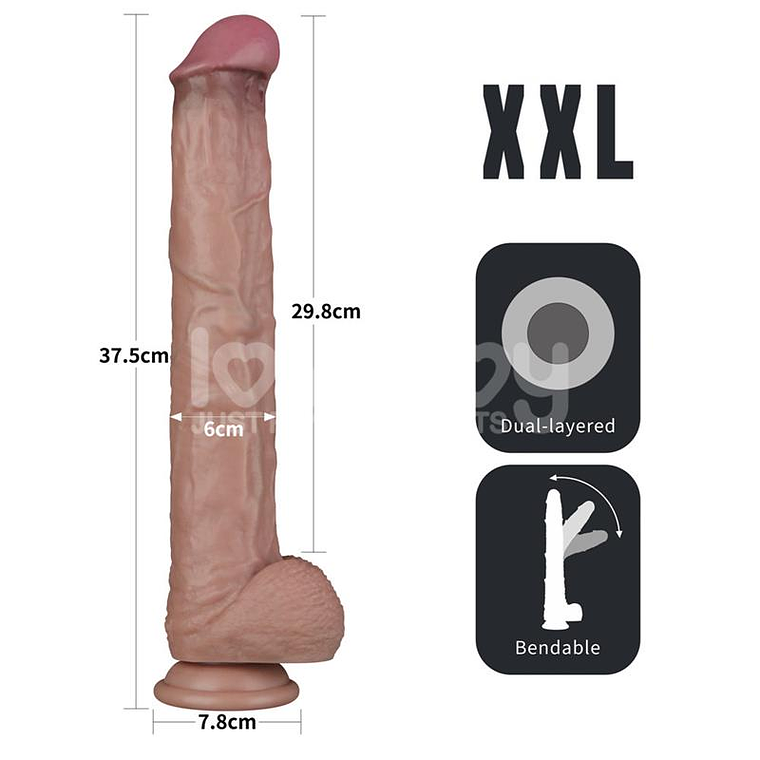 Dual Layered Bendable Dildo XXL 14,5 15