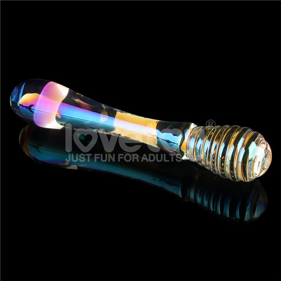 GLow in the Dark Glass Dildo Twilight Gleam Twin Pleasures 3