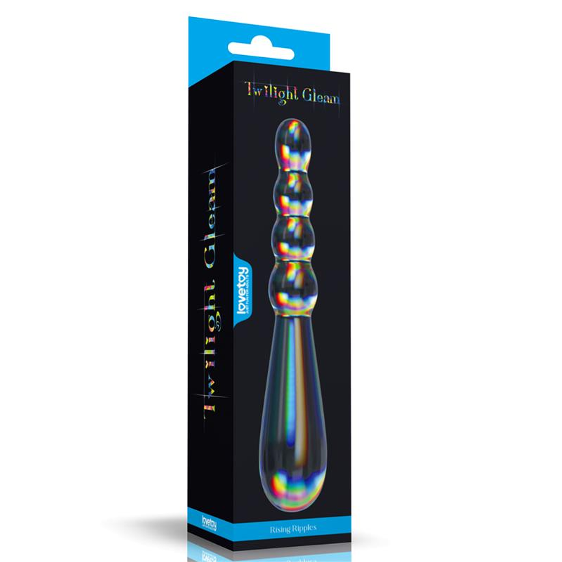Glow in the Dark Glass Dildo Twilight Gleam Rising Ripples 5