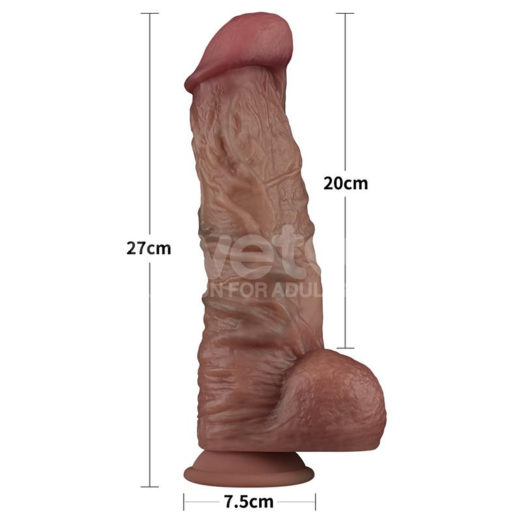 Dildo Dual Layered XXL 10.5 Black 15