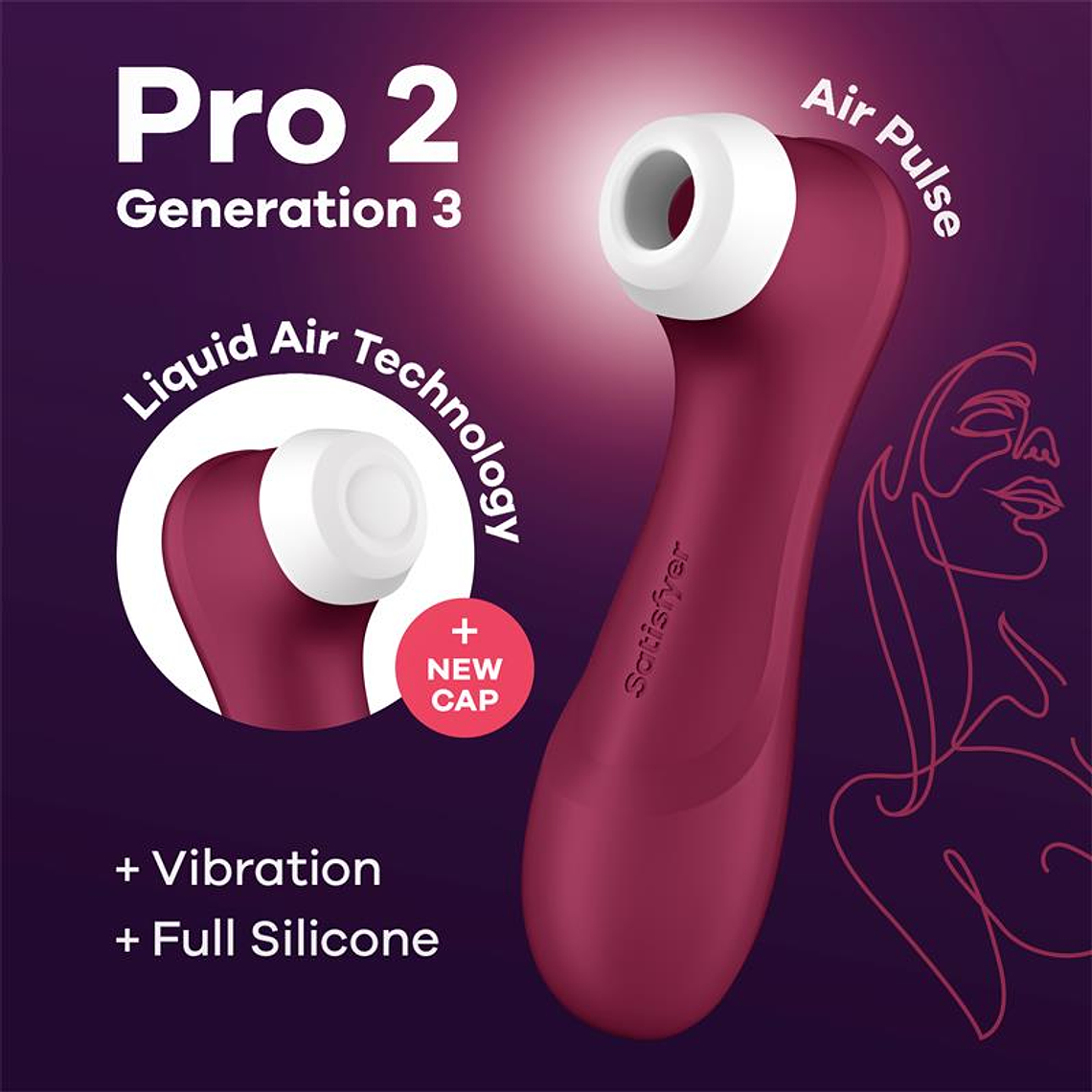 Pro 2 Gen 3 Liquid Air Technology Suction and Vibration Wine Red 1