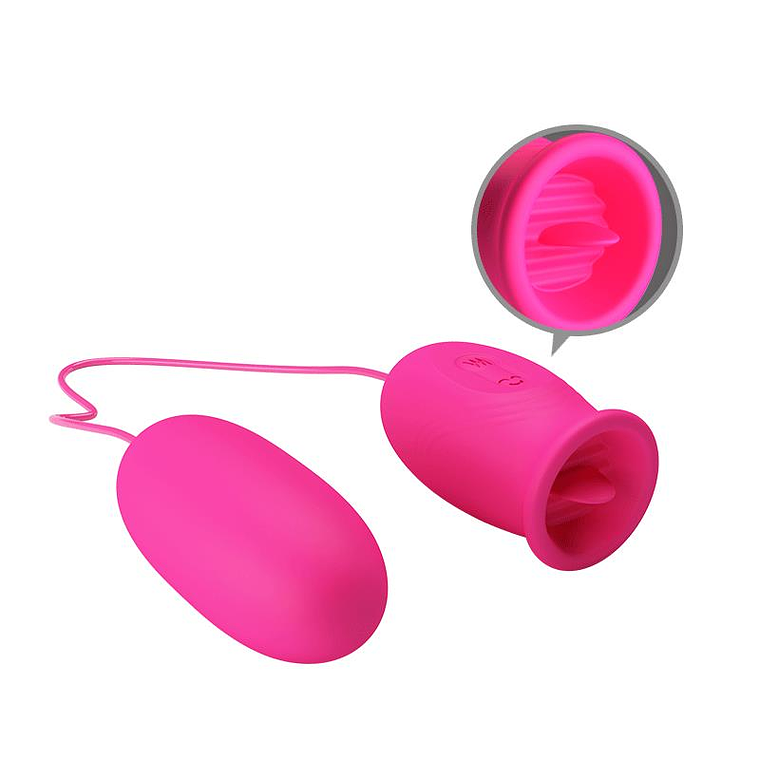 Daisy Vibrating Egg with Licking Tongue Pink 4