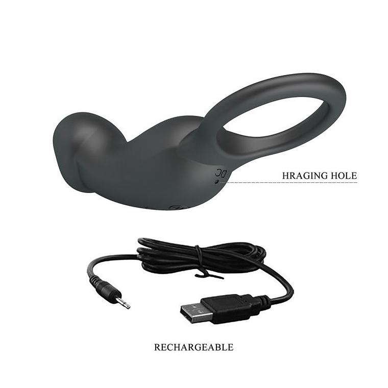 Trae Vibrating Cock Ring USB  Black 6