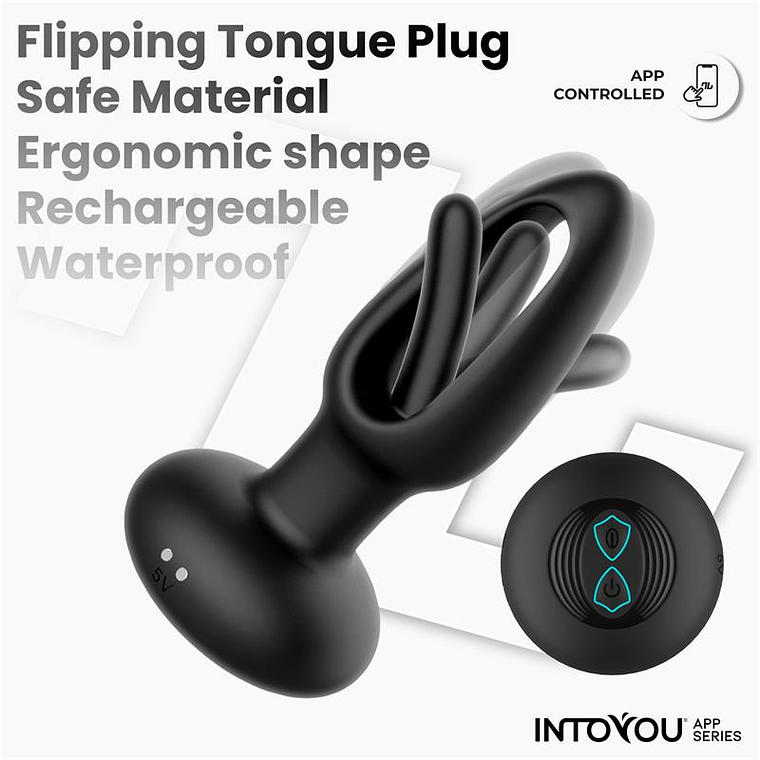Zack Anal Plug with Flipping Tongue and Vibration with App 3