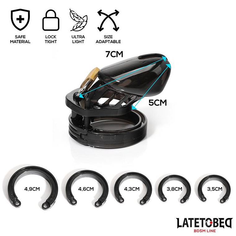 Chastity Penis Cage Short Black 7