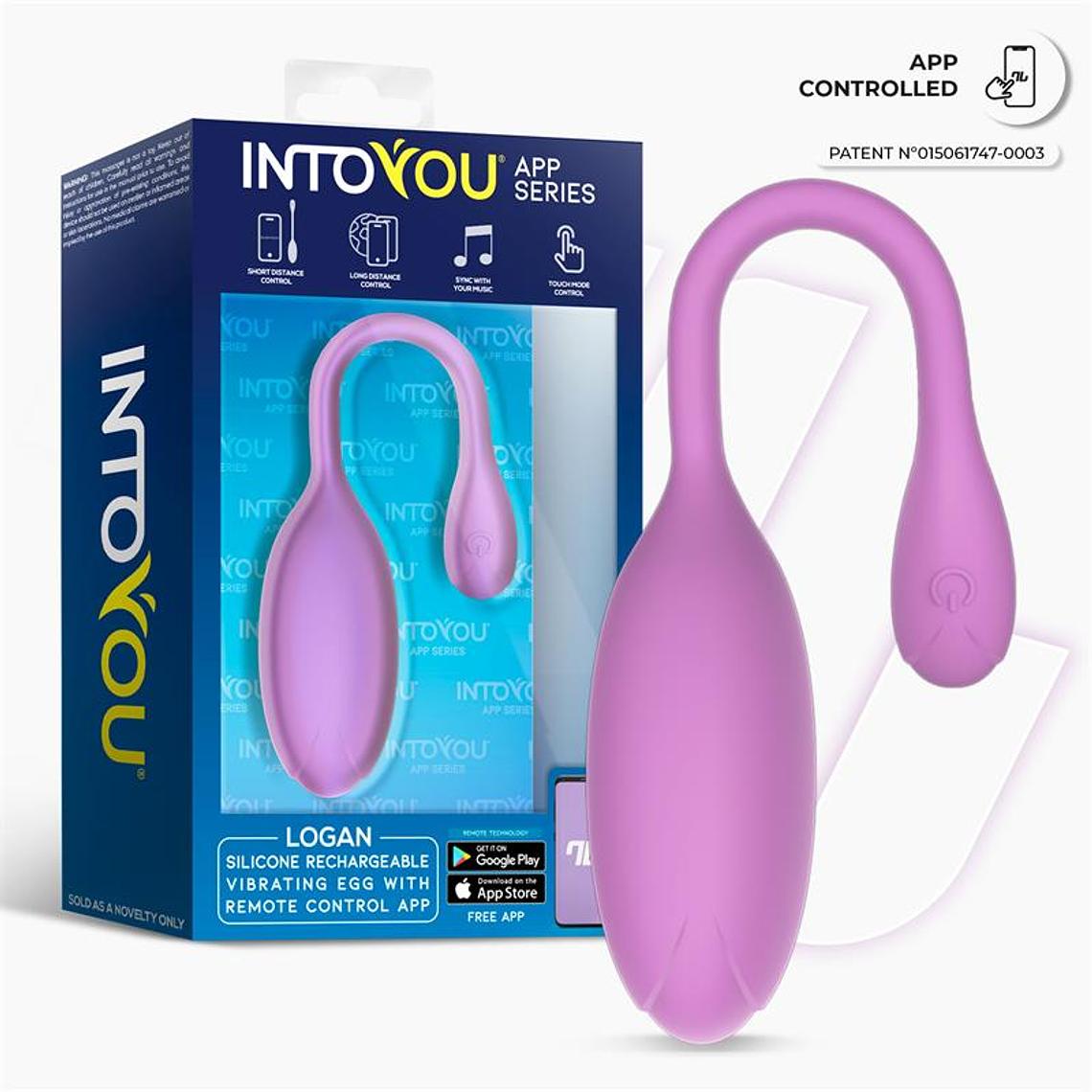 Logan Vibrating Egg with App Unibody Silicone Purple 2