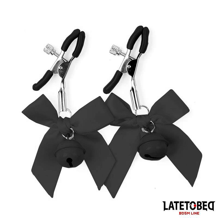 Nipple Clamps with Bell and Black Bow 1