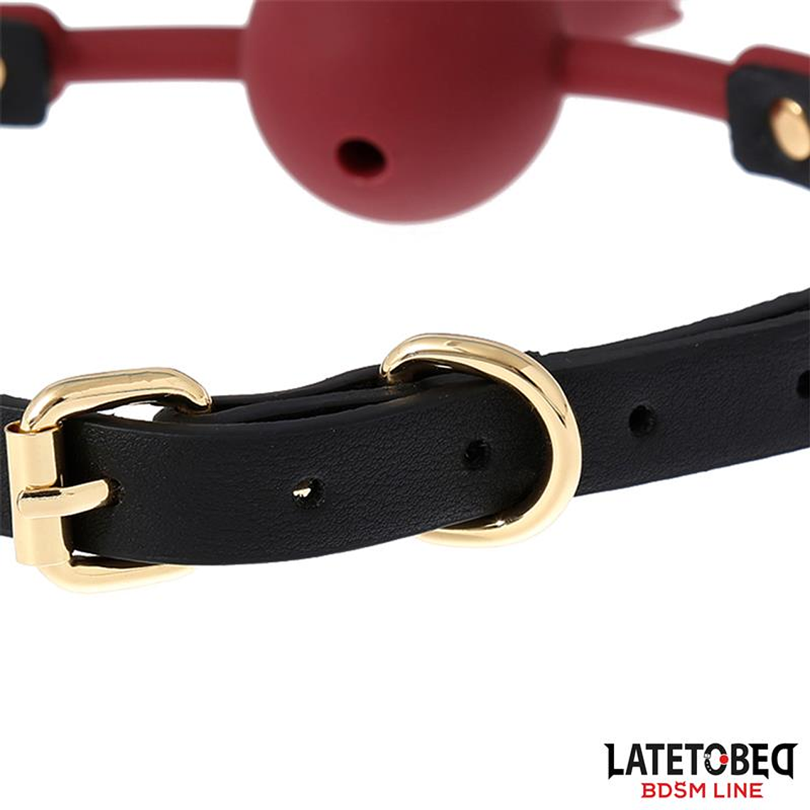 Breathable Silicone Ball Gag with Rose Adjustable 47-56 cm 6