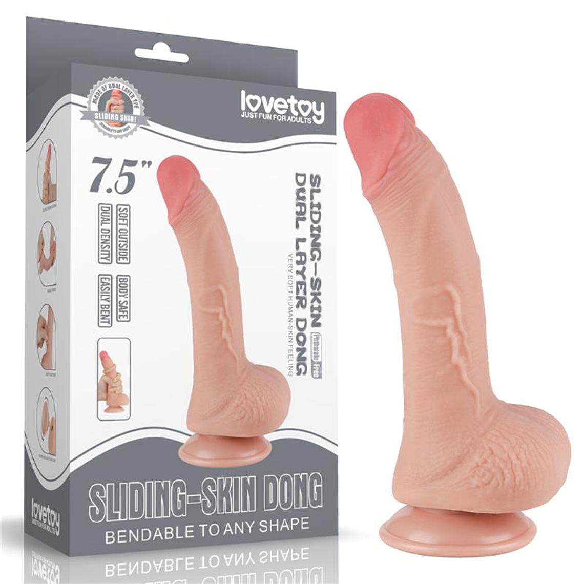 Sliding Skin Dual Layer Dildo 7.5 13