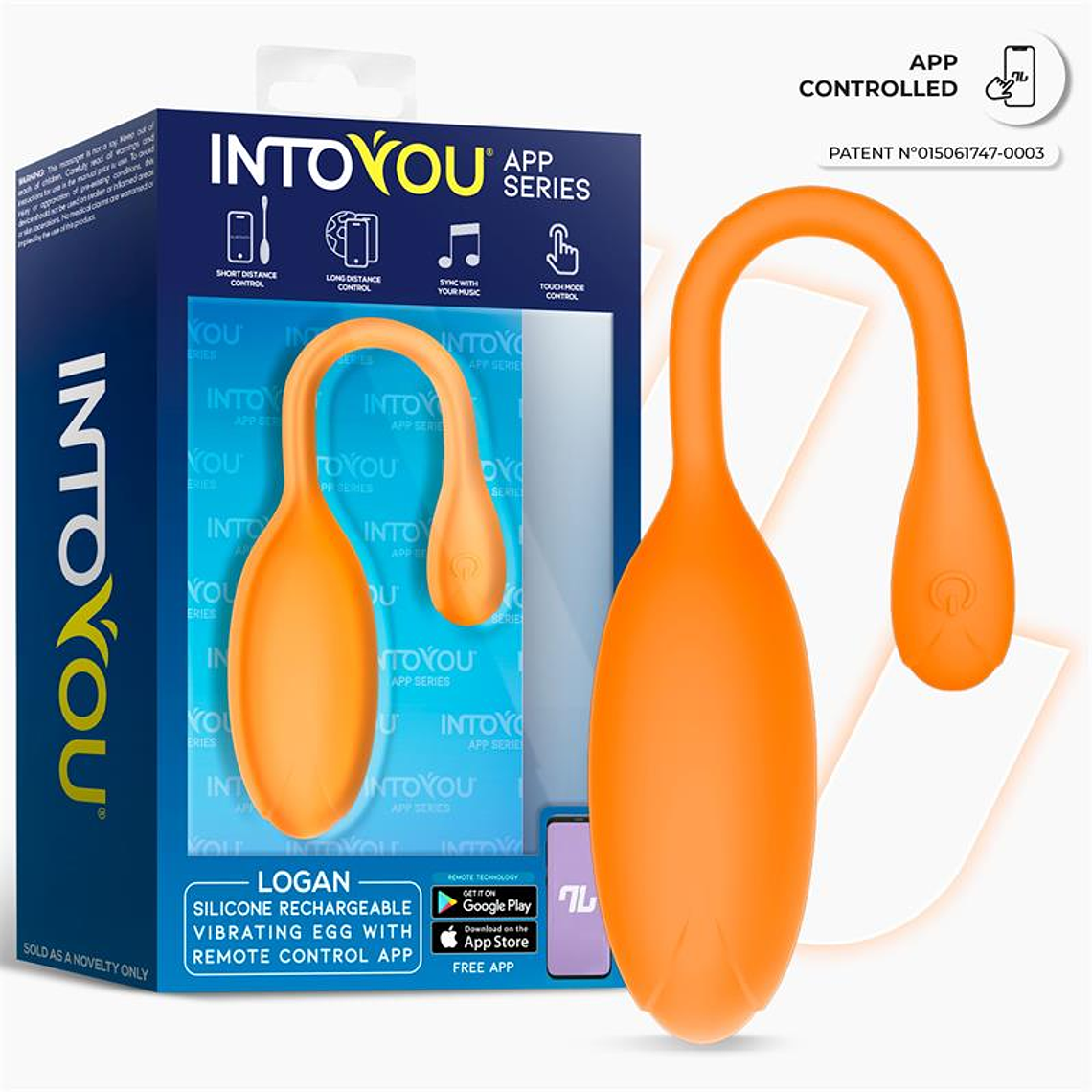 Logan Vibrating Egg with App Unibody Silicone Orange 2