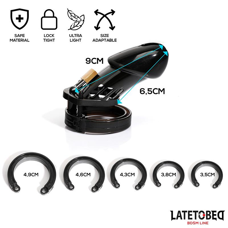 Chastity Penis Cage Long Black 7