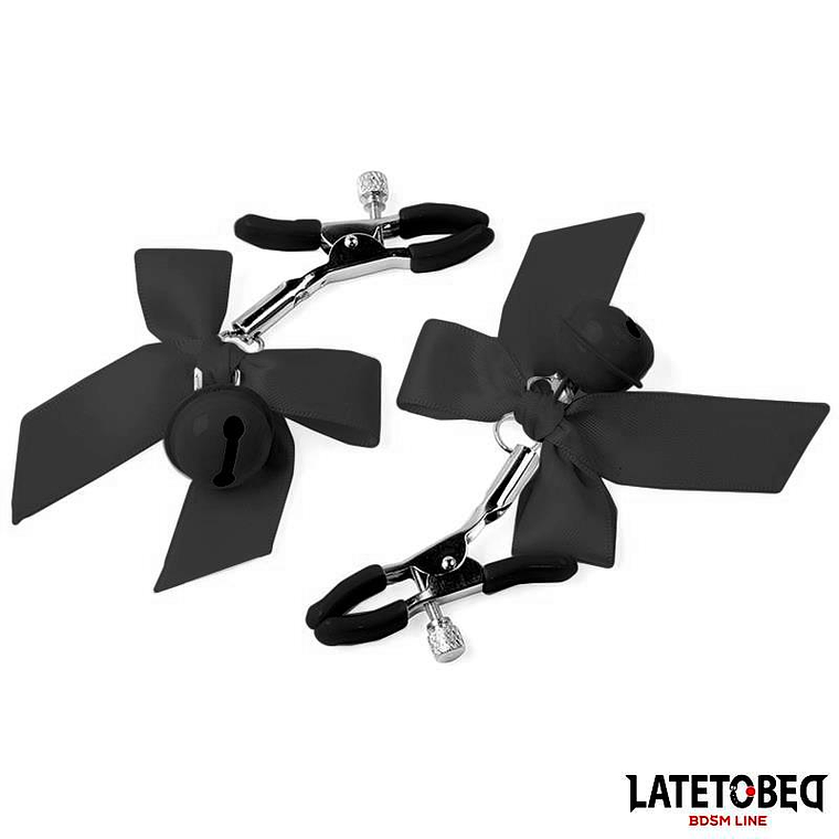 Nipple Clamps with Bell and Black Bow 4