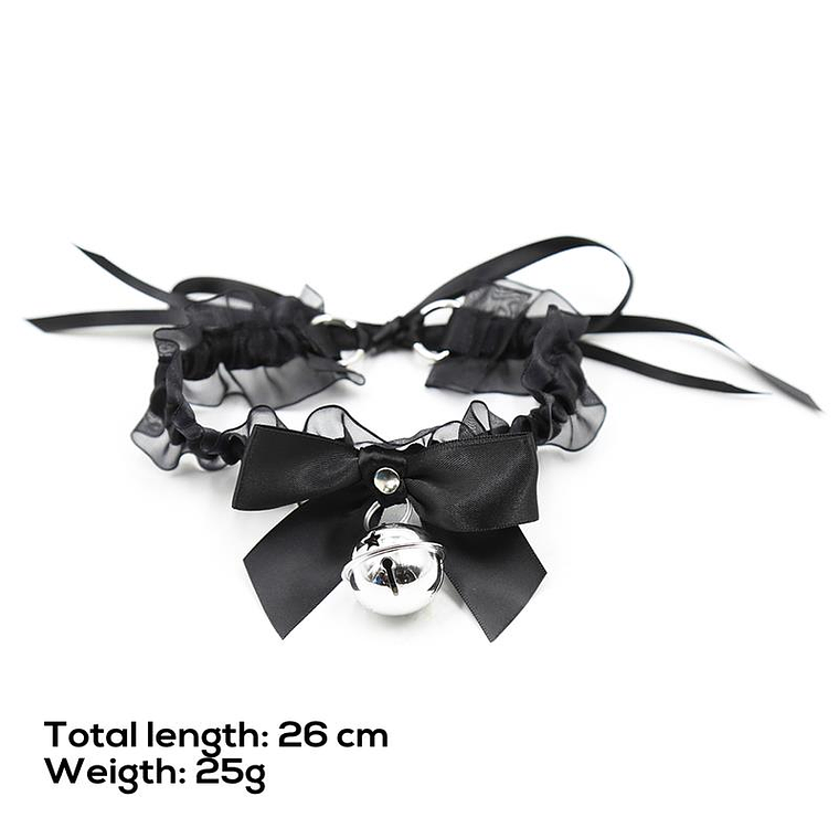 Collar with Bow, Bell and Lace 9