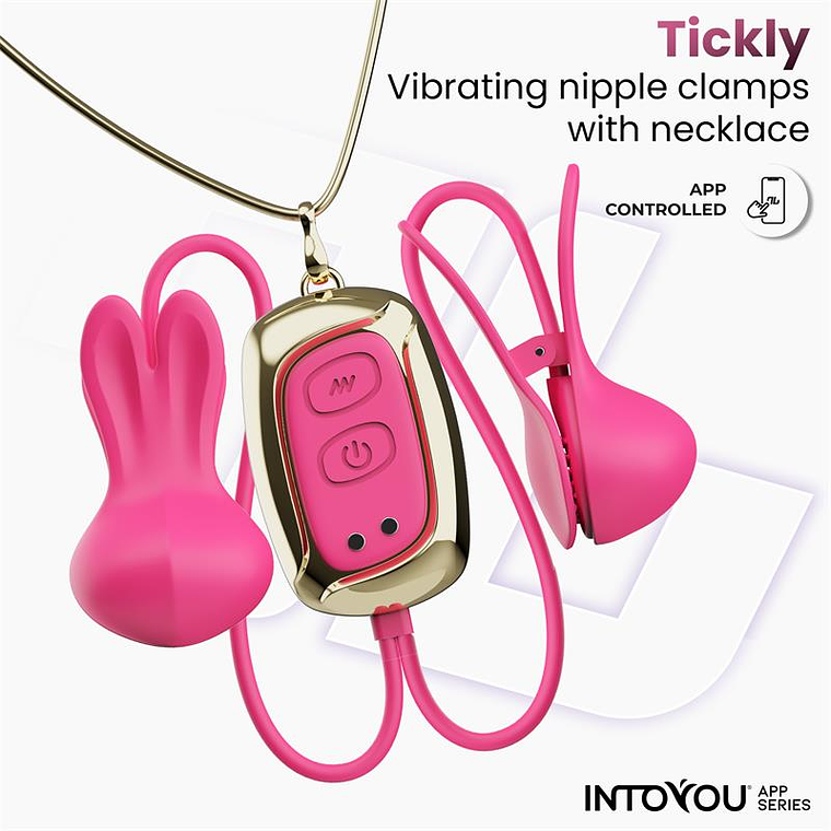 Tickly Nipple Clamps ith Vibration, Remote and Necklace with App 5