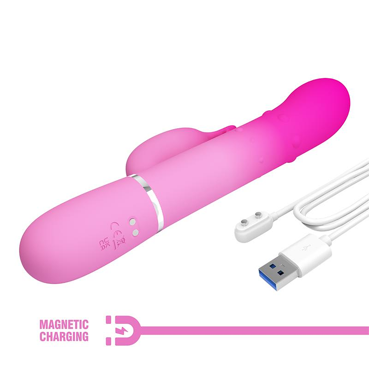 Vibrador Rabbit Pretty Love | 7 Funções + Bolas Rotativas | Recarregável 9