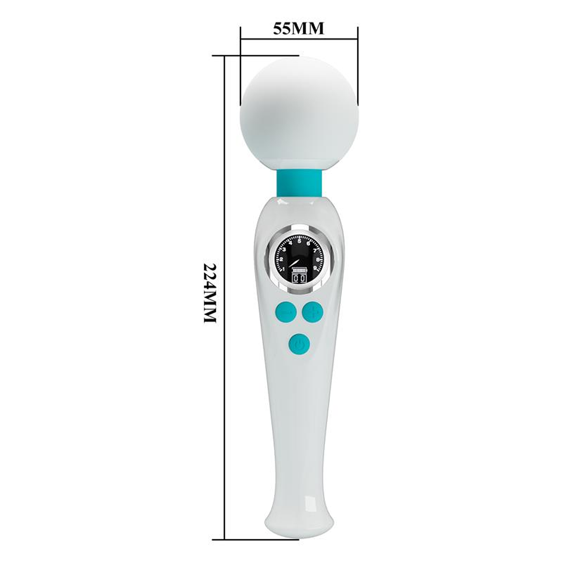 Skyler Massager Wand with Digital Screen White 12