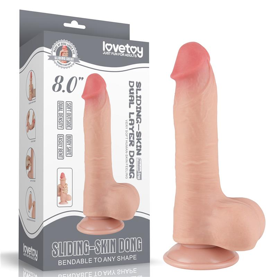 Sliding Skin Dual Layer Dildo 8 13