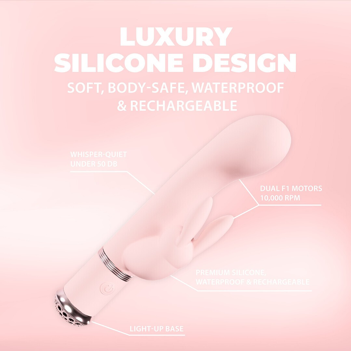 Vibrador Rabbit Belle Loveline | Base LED Multicolor | 10.000 rpm 4