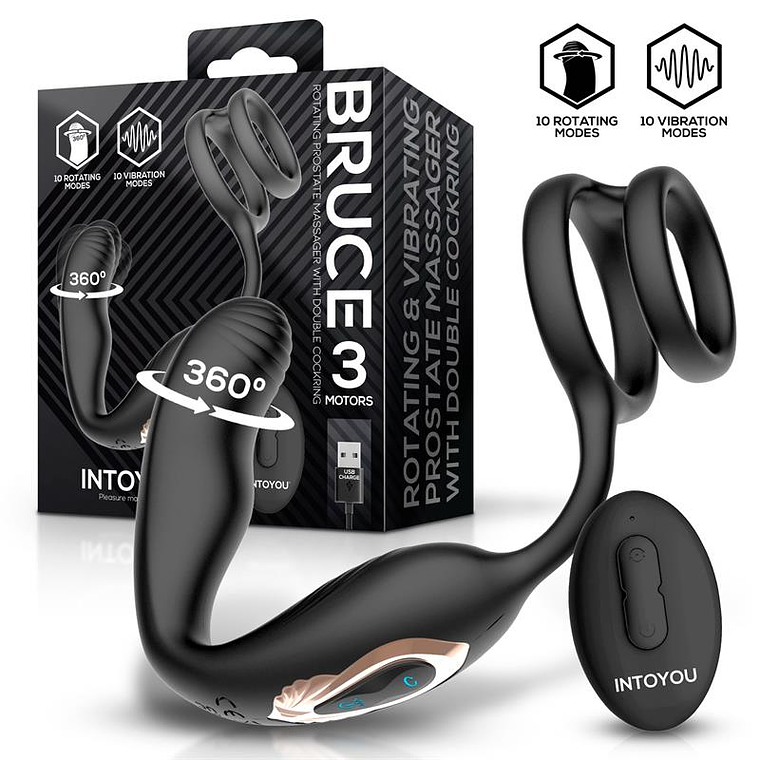 Bruce by Intoyou | Plug Anal + Anel Duplo com Vibração 1