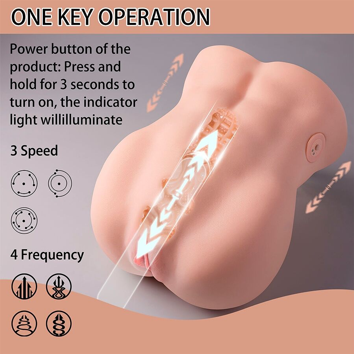 Masturbador XISE 25cm com Thrusting Automático | Vagina Realista 16