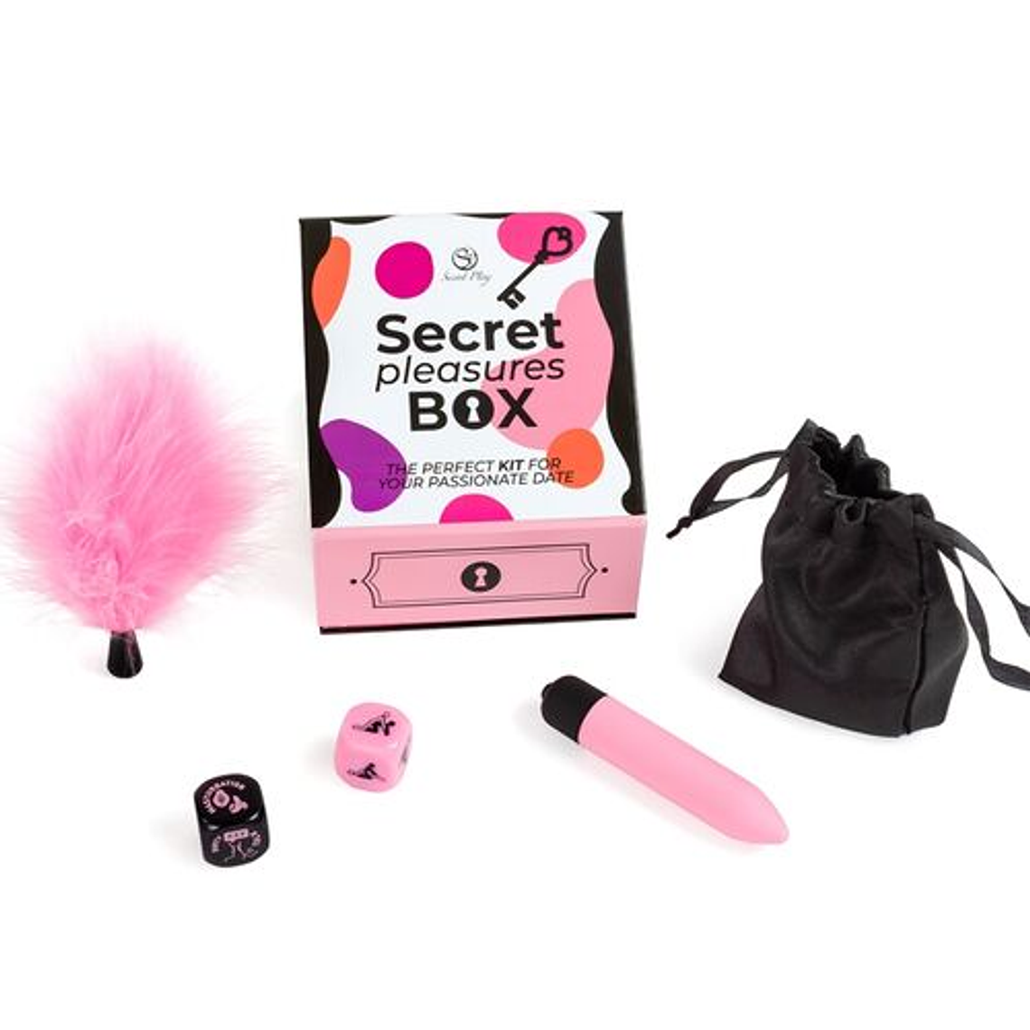 Box of Secret Pleasures | Sensual Kit with Dice, Vibrator, and Feather 2