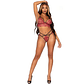 Leg Avenue Lingerie Set 81623 | Burgundy with Rhinestones and Wavy Lace - thumbnail 3