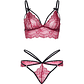 Leg Avenue Lingerie Set 81623 | Burgundy with Rhinestones and Wavy Lace - thumbnail 5