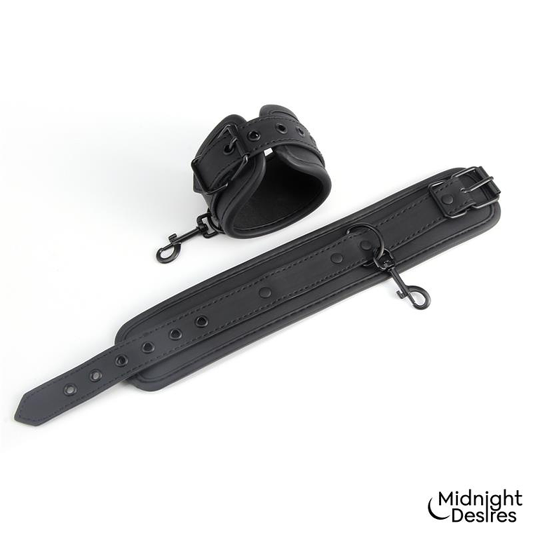 Midnight Desires Bed Restraint Kit | Adjustable Vegan Leather Restraints 10