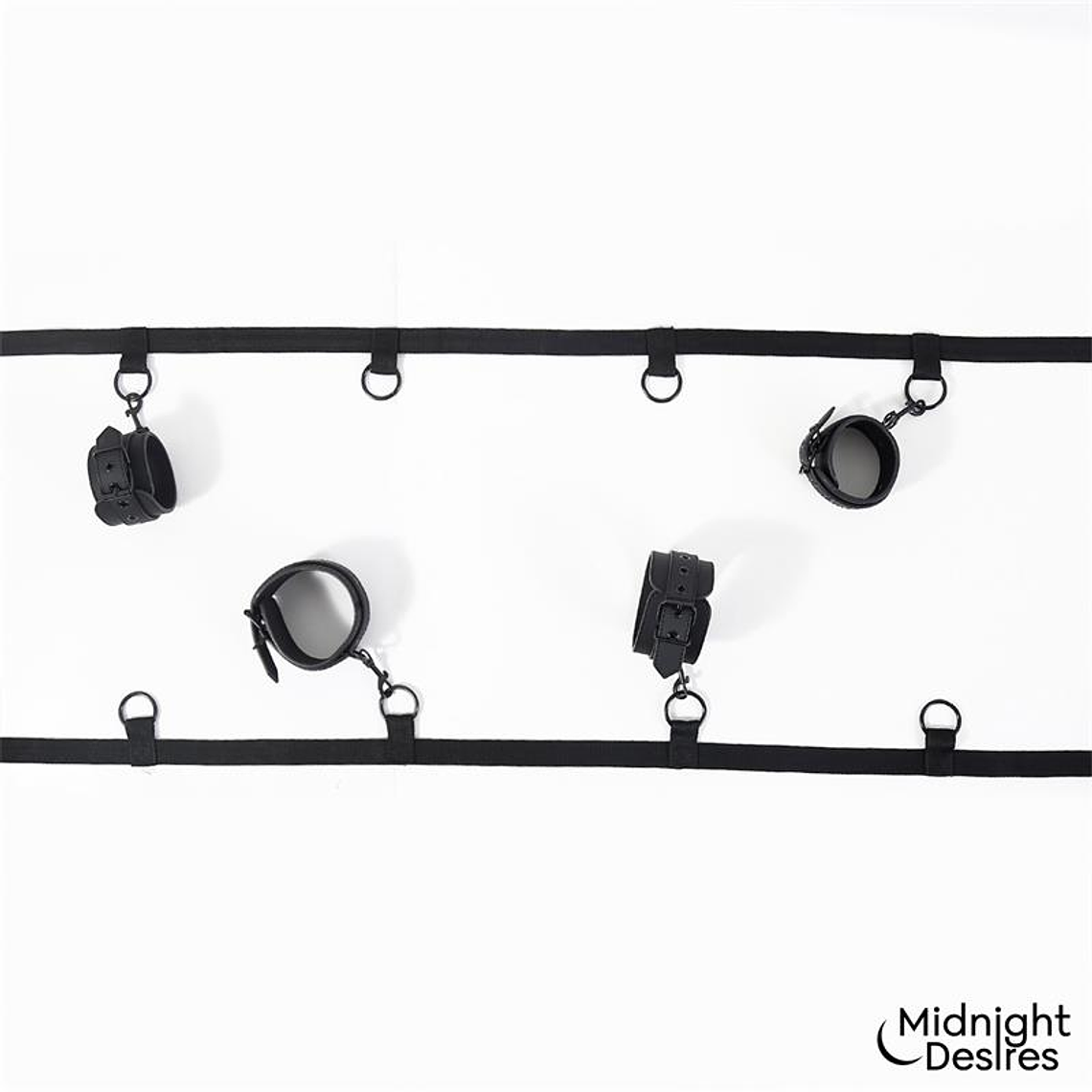 Midnight Desires Bed Restraint Kit | Adjustable Vegan Leather Restraints 2