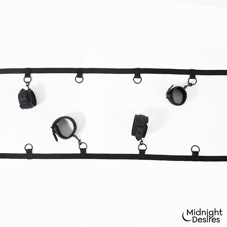 Midnight Desires Bed Restraint Kit | Adjustable Vegan Leather Restraints 2