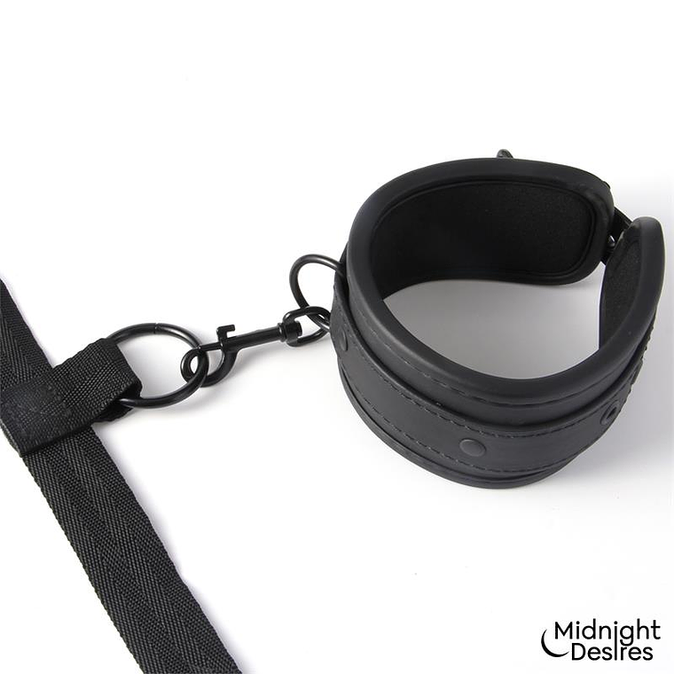 Midnight Desires Bed Restraint Kit | Adjustable Vegan Leather Restraints 8