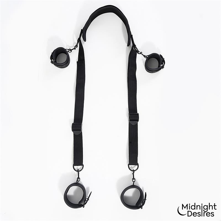 Midnight Desires Restraint Kit | Adjustable Collar and Handcuffs in Vegan Leather 2