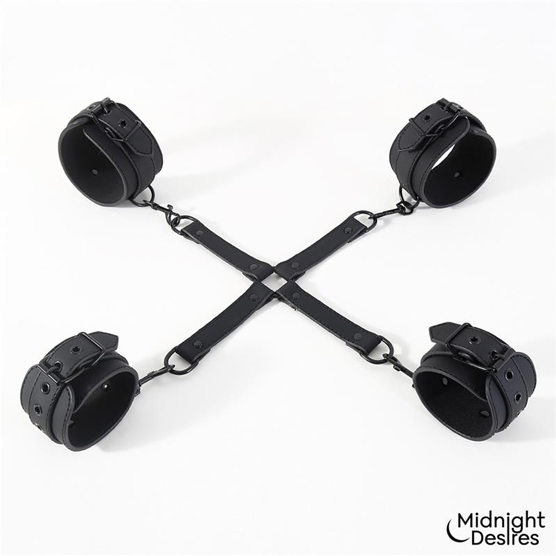Midnight Desires Cross Spreading Restraints | BDSM Kit for Wrists and Ankles 2