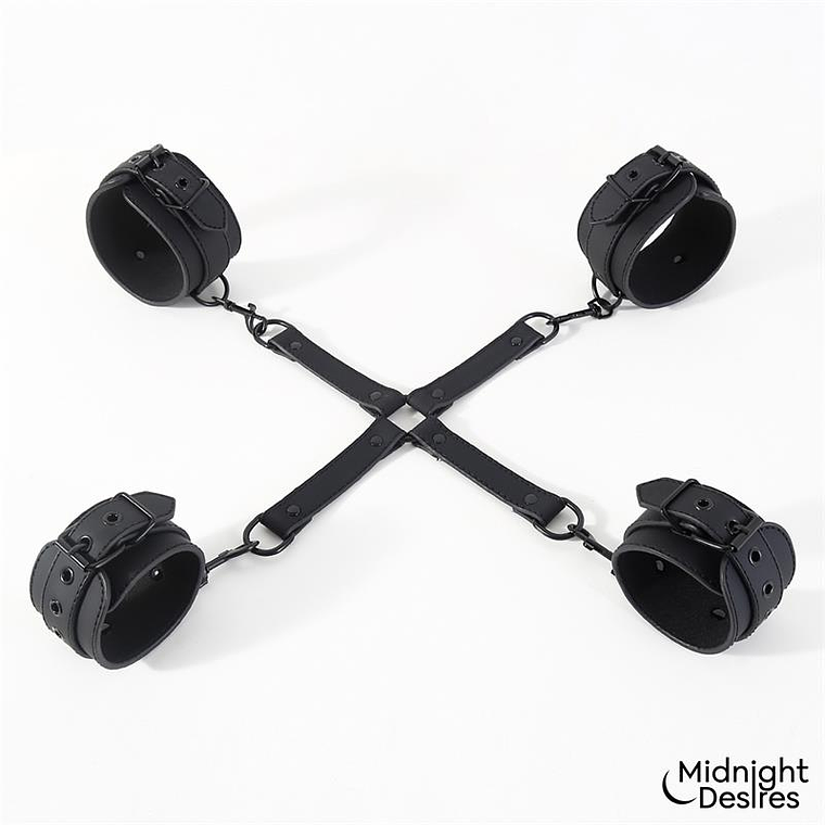 Midnight Desires Cross Spreading Restraints | BDSM Kit for Wrists and Ankles 2
