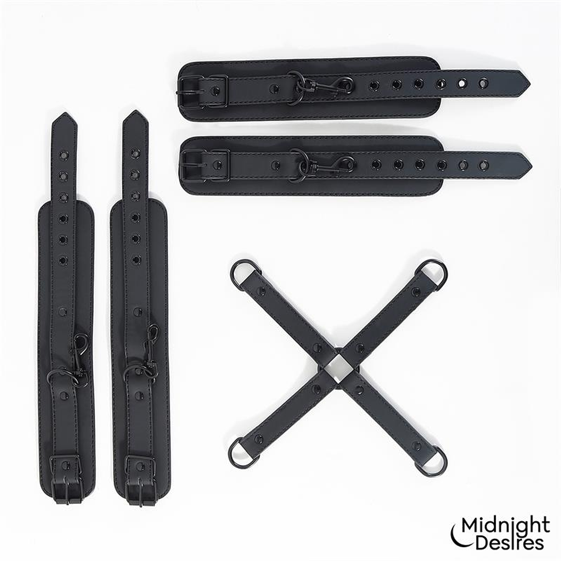 Midnight Desires Cross Spreading Restraints | BDSM Kit for Wrists and Ankles 4