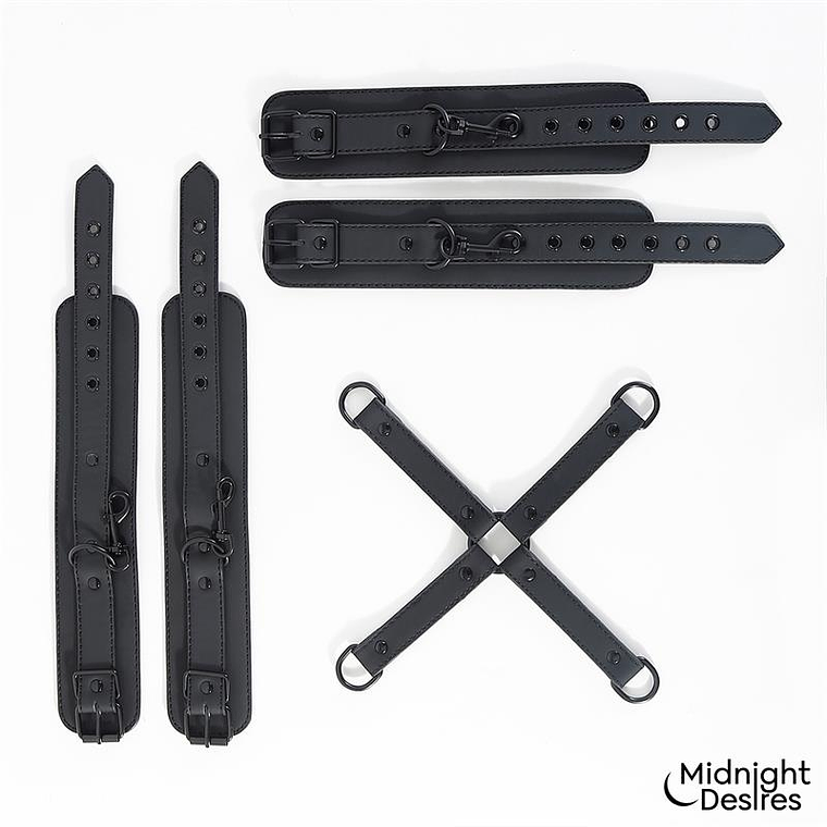 Midnight Desires Cross Spreading Restraints | BDSM Kit for Wrists and Ankles 4