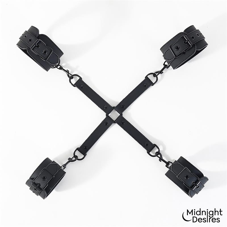 Midnight Desires Cross Spreading Restraints | BDSM Kit for Wrists and Ankles 3