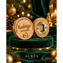 Saca-Rolhas em Bambu Personalizado com Íman - imagem 3