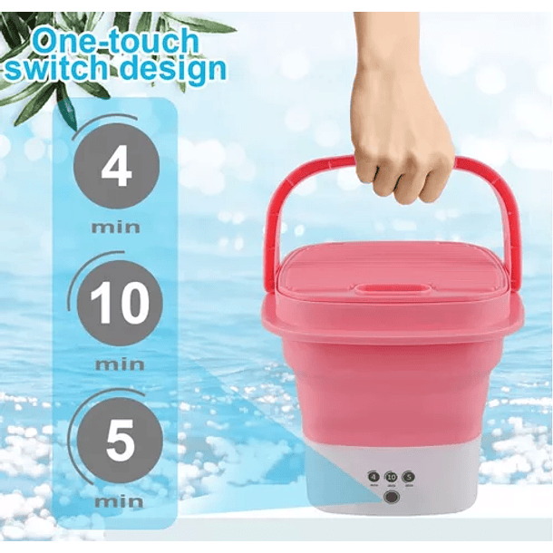 Mini Lavadora Portatil Plegable de 2 kilos SKUCN CAJA AZUL :  3