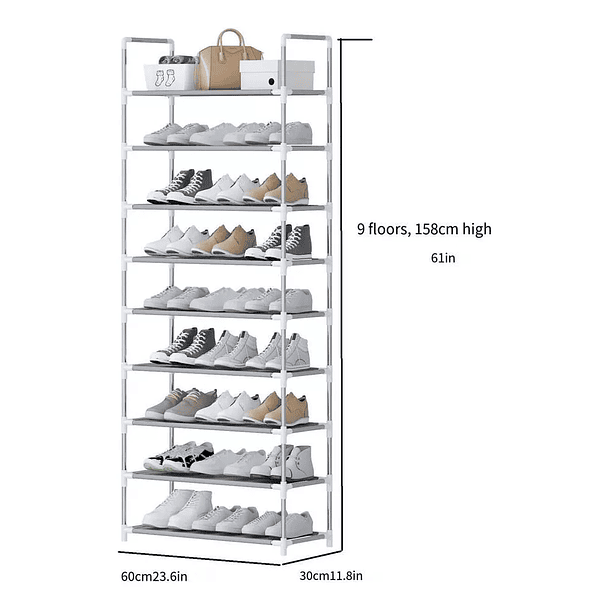 Zapatero Organizador 9 Niveles De Metal Y Plastico 5