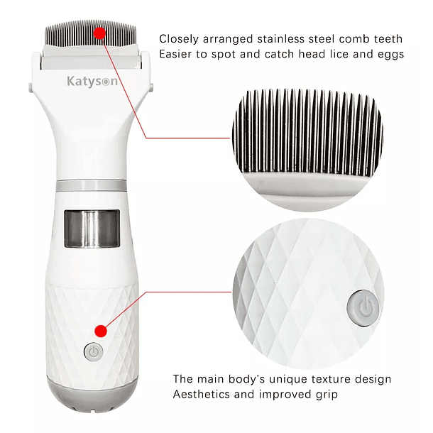 Peine Eléctrico Saca Piojos Y Liendres 4