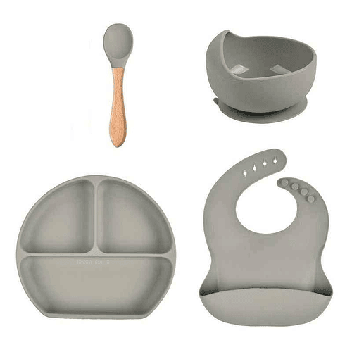 Set De Alimentación De Silicona Con Ventosa Para Bebés