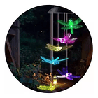 Luz Campana D Viento Colgante Led Solar Libelula Decorativa 3