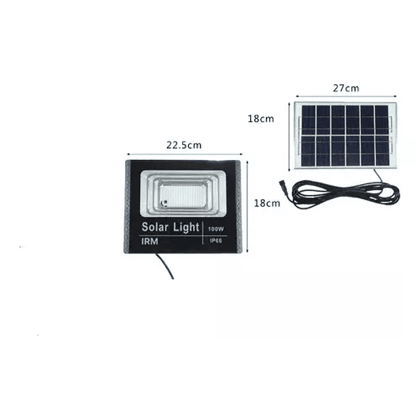Lampara Solar Led Con Panel Solar De 40w 100w Irm 2