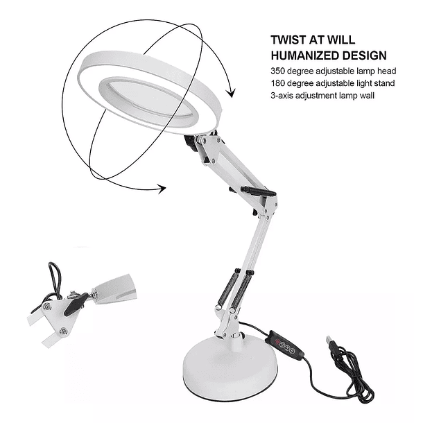 Lampara De Escritorio De 3 Niveles Con Usb 6