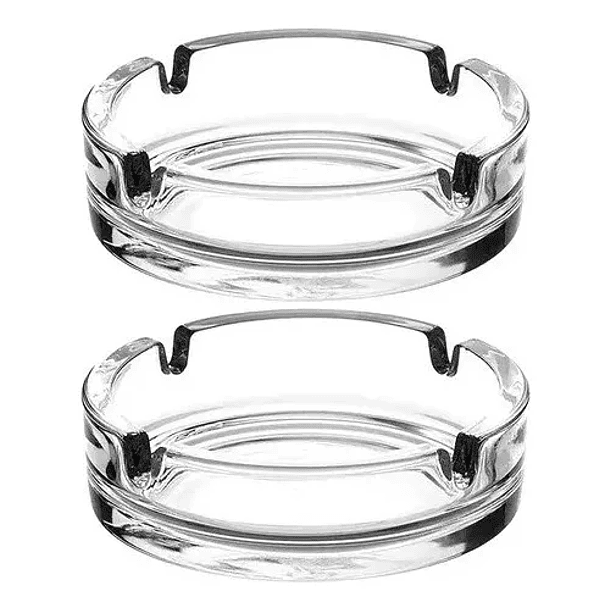 Pack De 2 Ceniceros Redondos De Vidrio 1