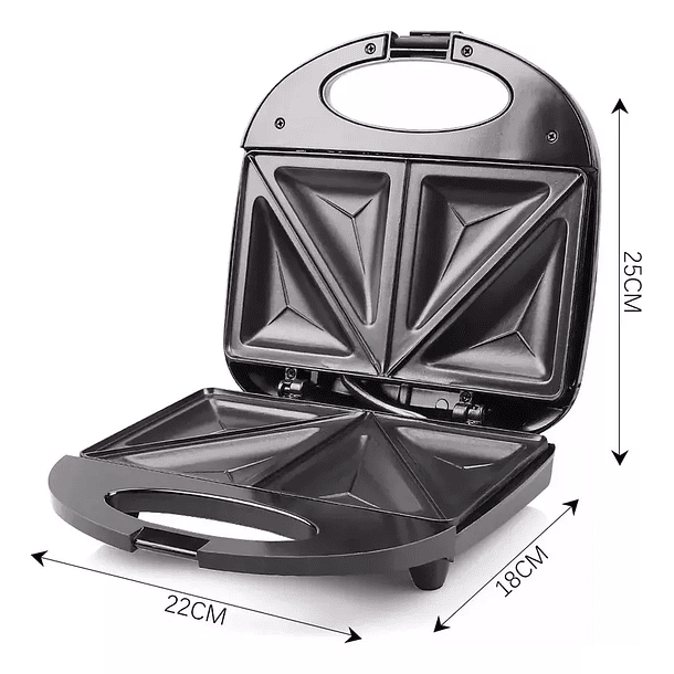 Sandwichera Tostadora Eléctrica Para 2 Panes De 750w 3
