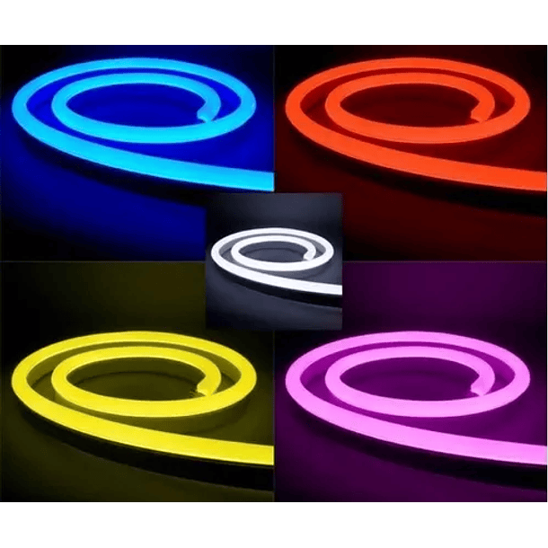 Cinta Luz Led Neon 5 Metros Flexible Con Transformador 12v 2