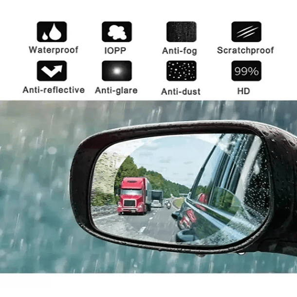 Lamina Mica Antilluvia Espejo Retrovisor Rainproof Film 2