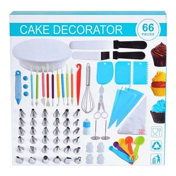 Set 66 Piezas Reposteria Plato Giratorio Kit Pastelería  12265  2